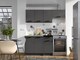 image 7 of Kitchen Cabinets 5 Unit with Sit On Sink Black Grey Complete Kitchenette 180cm DIY Set Fitted Kitchen Package with Worktop Lina