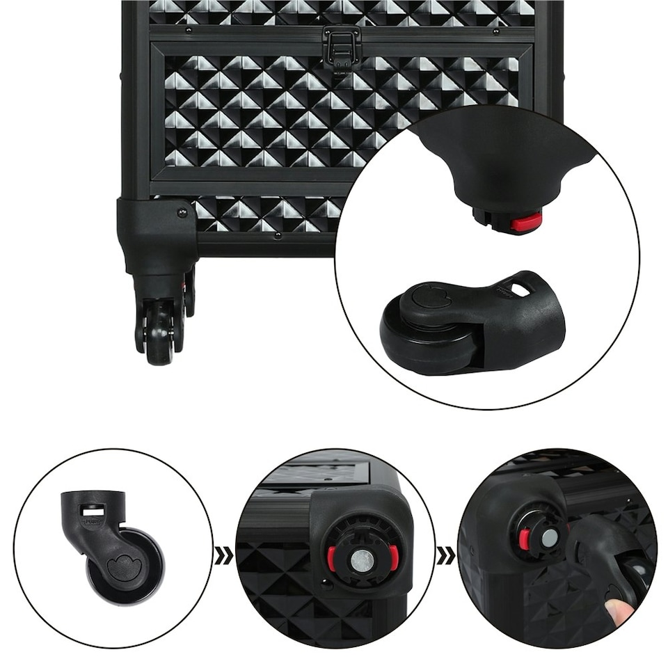 image 1 of Yaheetech Multitier Cosmetics Case Aluminum Black | Black