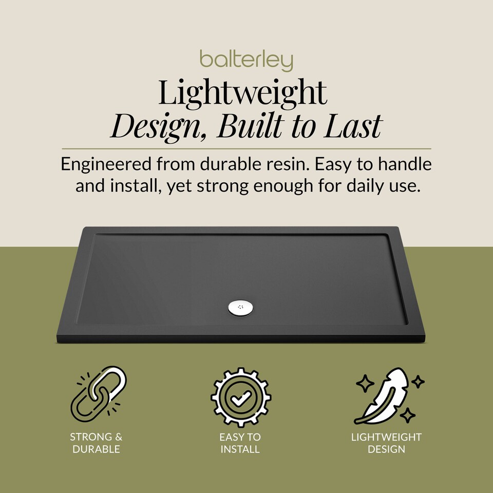 image 1 of Balterley Premium Rectangular Shower Tray | Grey | Grey Slate | 1