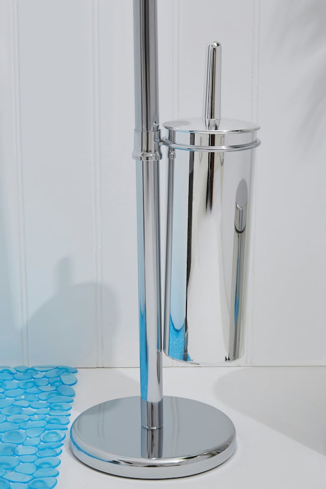 image 1 of Interiors By Premier Chrome Toilet Brush & Roll Holder,Freestanding Toilet Roll Holder With Brush,Toilet Brush & Roll Stand