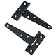 image 3 of 4in / 102mm Heavy Duty T Tee Hinges For Shed + Garden Gates Black Finish 8pc