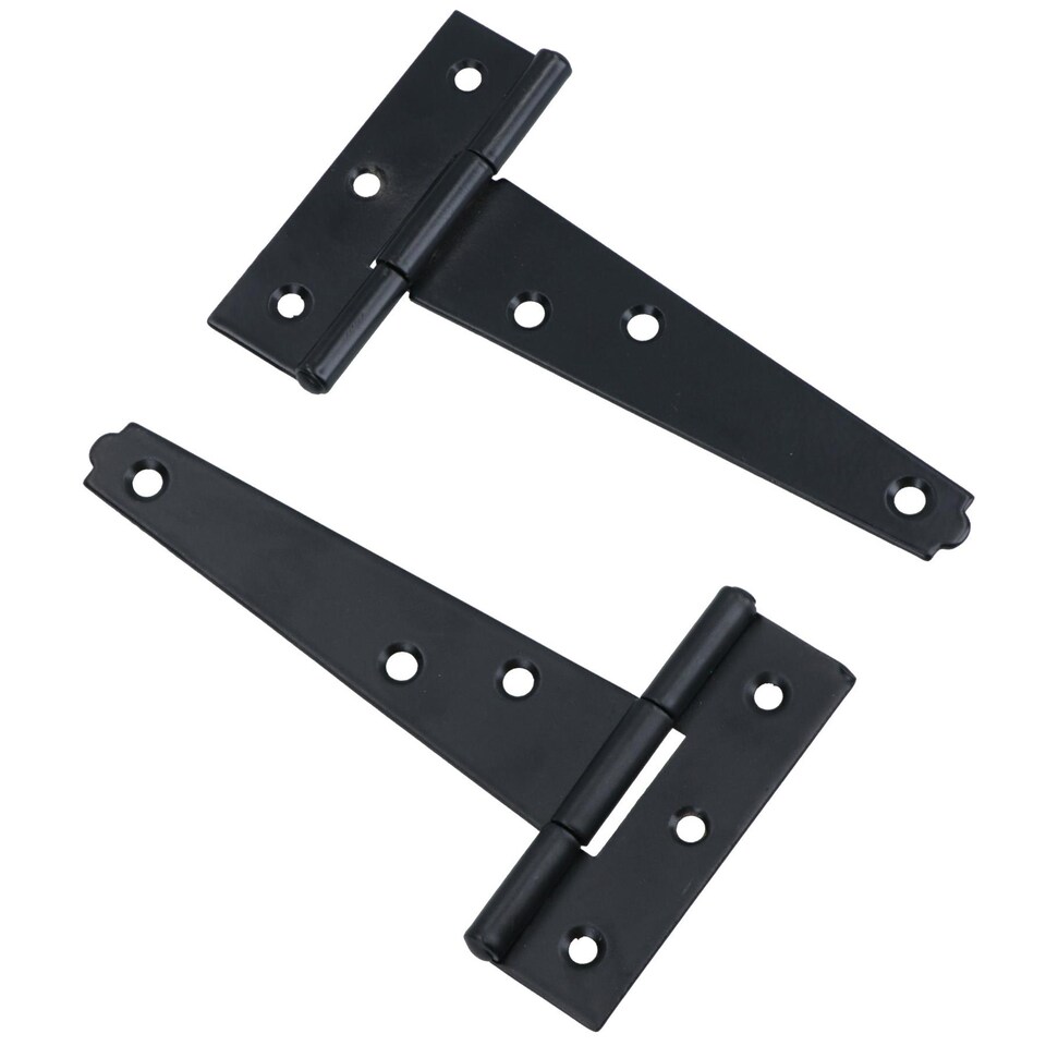 image 1 of 4in / 102mm Heavy Duty T Tee Hinges For Shed + Garden Gates Black Finish 8pc