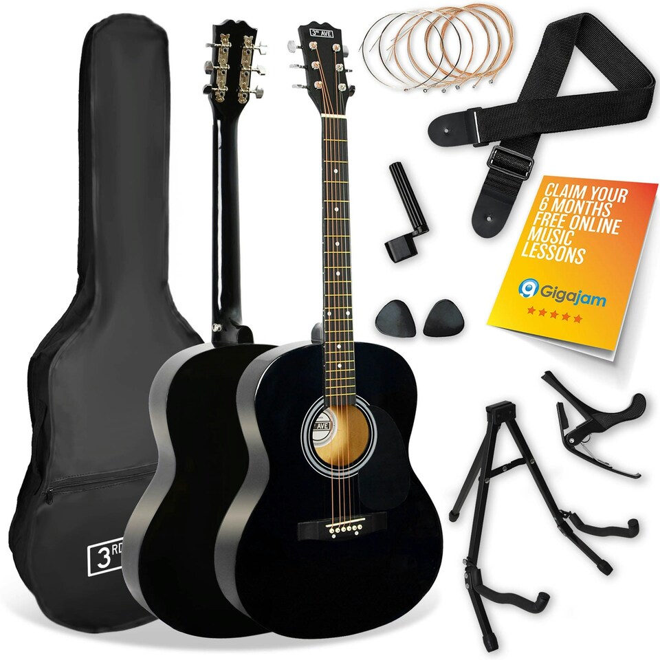 image 1 of 3rd Avenue Full Size Acoustic Guitar Premium Pack Orange