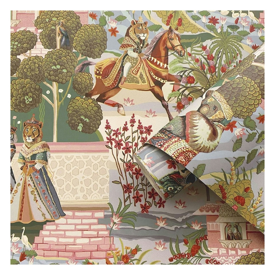 image 1 of Holden Décor Eastern Horizons Animal Palace Wallpaper - Multicoloured - 10.05m x 0.53m