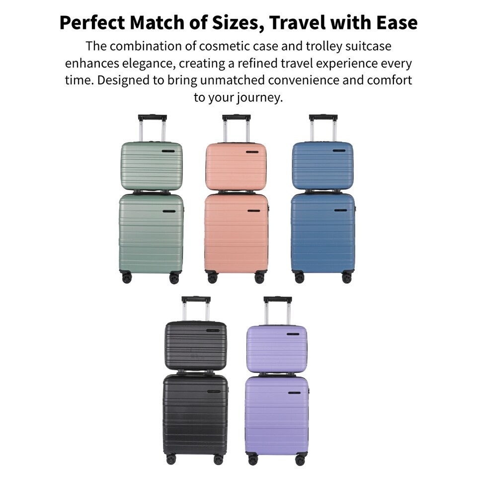 image 1 of ABS Hard Shell Travel Vanity Case with Waterproof Compartment | Black | Black | Cabin Bag | 1