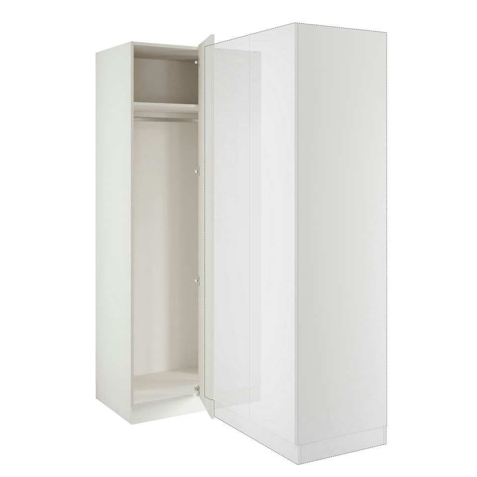 image 1 of Classic Square Panel White Blind Corner Wardrobe White