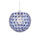 image 2 of Modern Round Globe Easy Fit Pendant Shade with Small Blue Acrylic Bead Jewels | Blue | Midnight Blue | 1