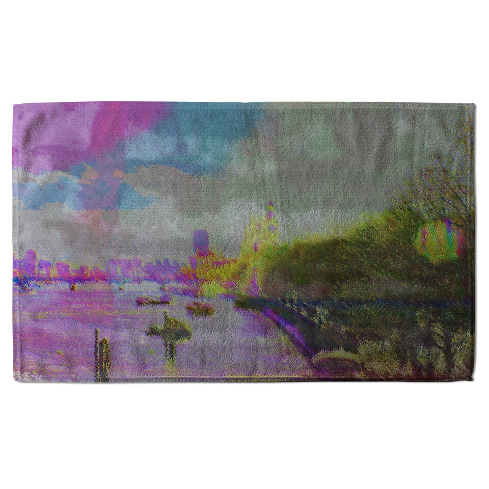 image 1 of London Bridge View Soft Bath Towel | Multi