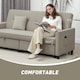image 7 of HOMCOM Sectional Sofa Bed, L-Shaped 3 Seater Sofa Bed, Reversible Sleeper Sofa with Pull Out Couch Bed, Cushions, Fabric Futon Sofa Bed for Living Room, Beige | Cream