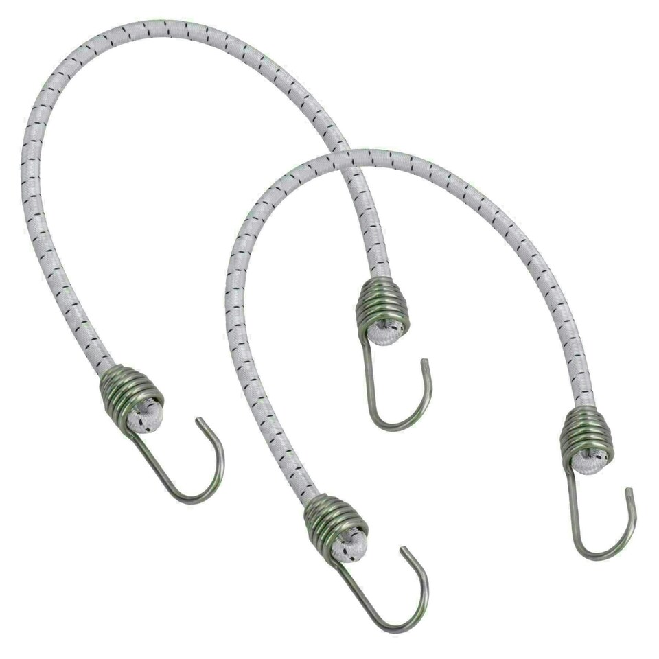 image 1 of 2pk 30" Bungee Rope With Stainless Steel Hooks Cords Shock Elastic Marine Boat