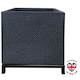 image 1 of Hammered Stone Style Black Square Indoor Planter on Metal Stand H35 L30 W30 cm, 22 ltrs Cap.