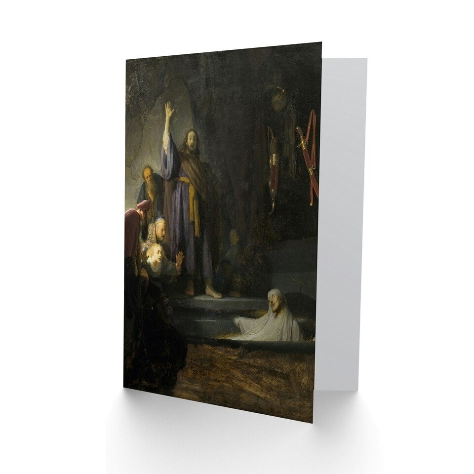 image 1 of Rembrandt van Rijn Art Card The Raising of Lazarus Oil Painting