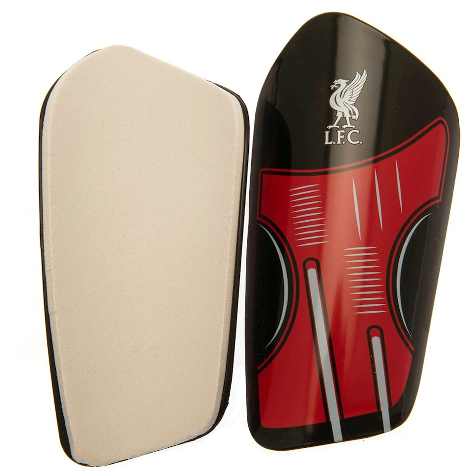 image 1 of Liverpool FC Childrens/Kids Crest Slip-In Shin Guards - Red/White/Black - 10-12 Years