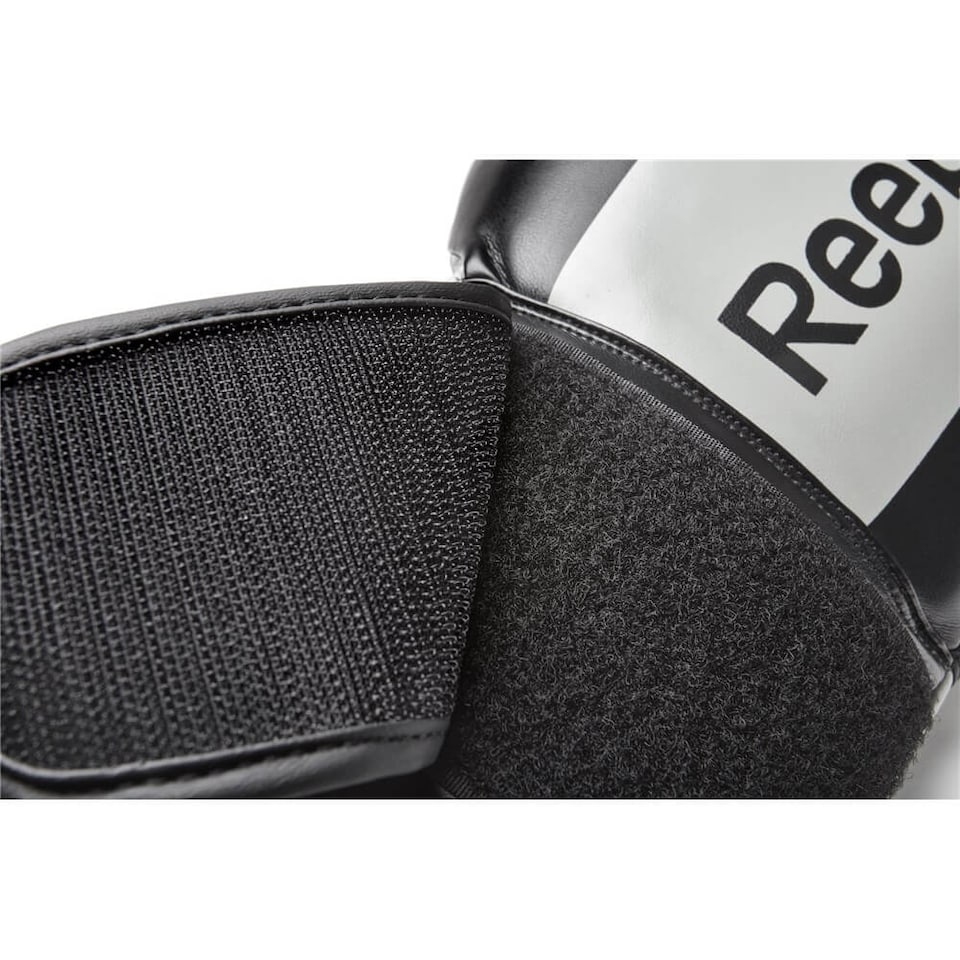 image 1 of Reebok Boxing Gloves - Black and Grey, Breathable Palm and Hook-and-Loop Strap (10oz) | Grey | Black and Grey | 10oz