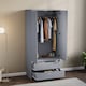 image 2 of Vida Designs Glinton 2 Door 2 Drawer Wardrobe With Clothes Rail, Grey
