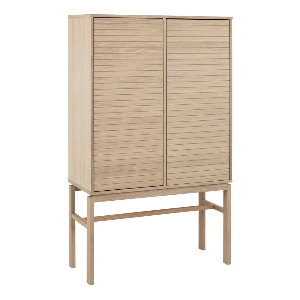 image 1 of Linley Cabinet with 2 doors and 4 shelves in White Oak