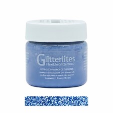 Angelus Glitterlites Paint - Sparkling Glitter Effects for Leather 1oz | Black | Baby Blue
