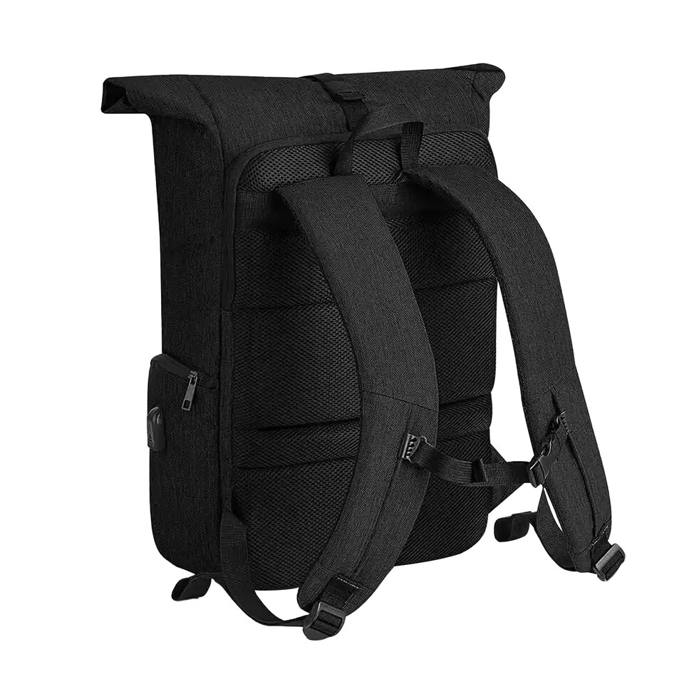 image 1 of Quadra Q-tech Charge Roll-top Backpack - Black - One Size