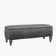 image 3 of Lisbon Plain 137cm Ottoman Storage Bench - Plush Velvet Shoe Bench - Steel Grey Upholstery Footstool with Storage