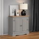 image 1 of Mercers Furniture Corona Grey Painted Wax 2 Door Cupboard Sideboard Solid Wood Pine Wooden with Mexican Styling