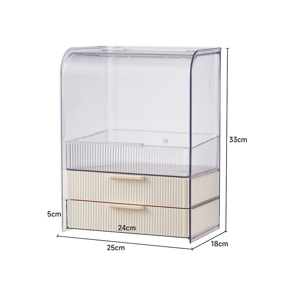 image 1 of Living and Home 3-Tier Transparent Cosmetics Storage Organizer