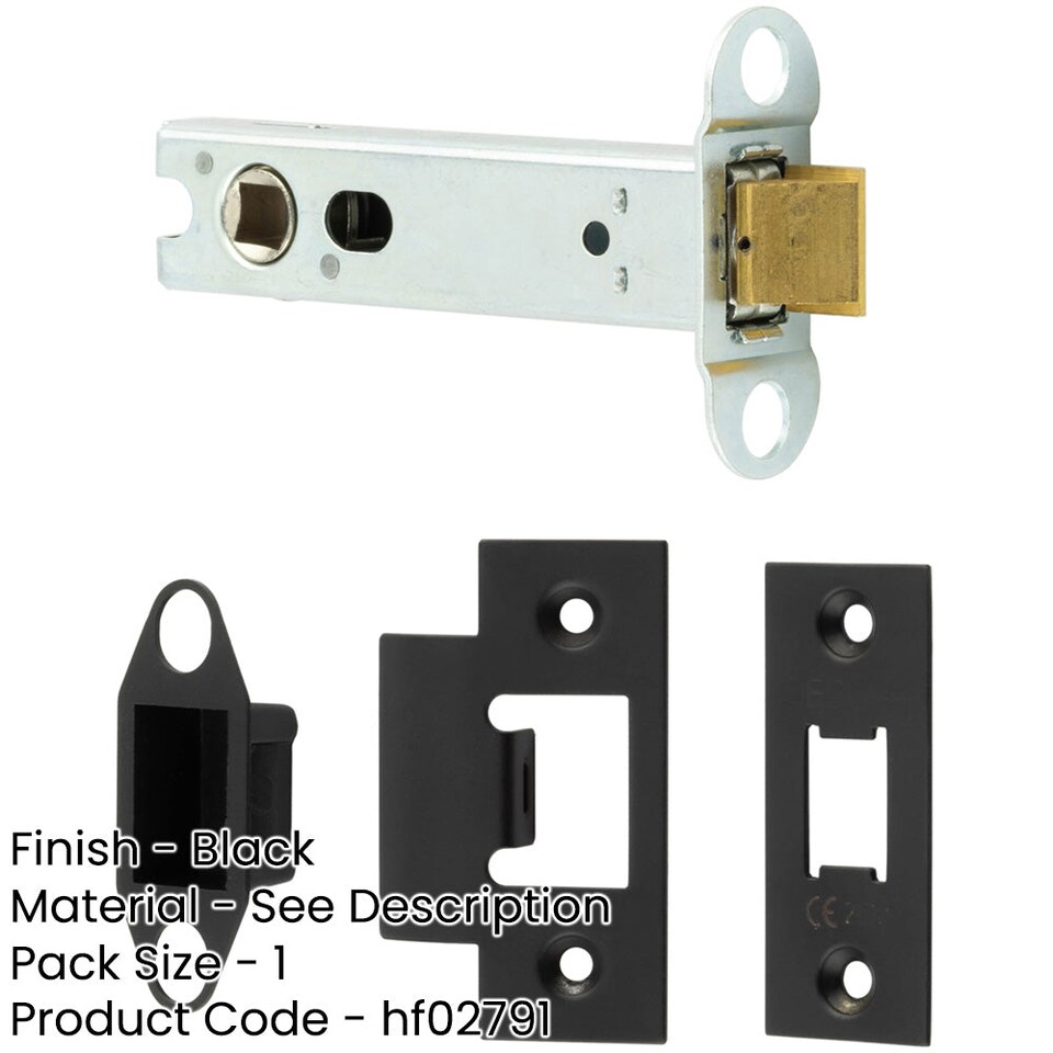 image 1 of Heavy Duty Tubular Latches - Premium Quality 102mm Black for Durable Door Security