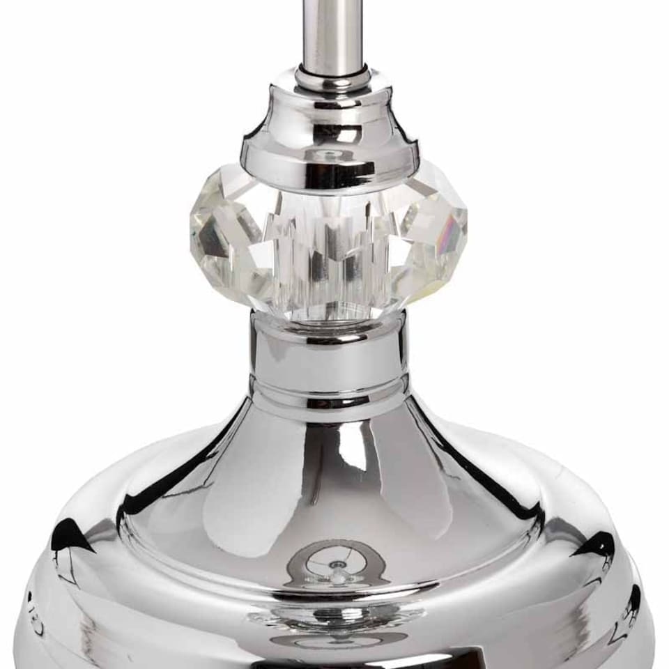 image 1 of Genoa Chrome Table Lamp - Glass/Metal - L20 x W20 x H62 cm - Grey/Silver Silver