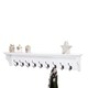 image 3 of Richmond White Wooden Wall Mounted Coat Rack - 9 Hooks, Shelf, Hallway, Bathroom | White