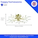image 6 of Modern Brushed Gold Plated Branch Ceiling Light Fitting with Acrylic Leaves | Gold | Gold | 1