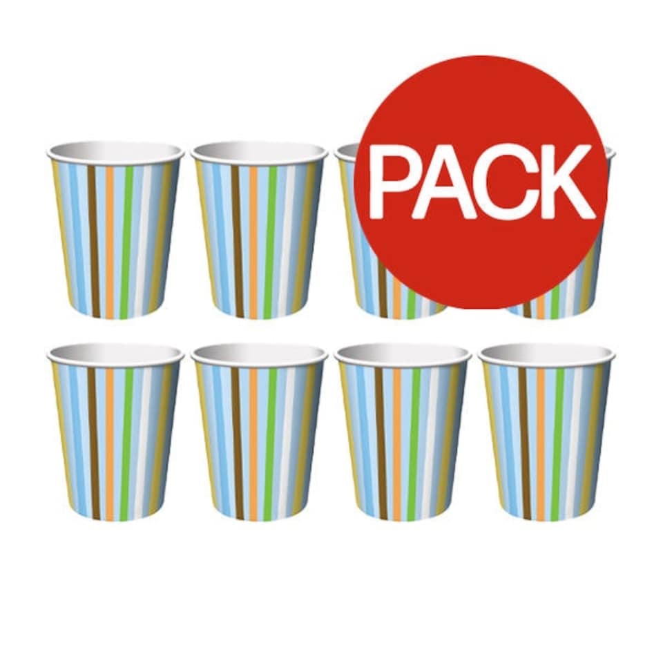 Paper Art 266ml Party Cup (Pack of 8) - Multicoloured - One Size