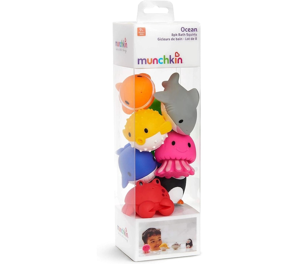 image 1 of Munchkin Baby Bath Toys Toy Squirters Ocean Buddies Animals 9m+ 8Pk