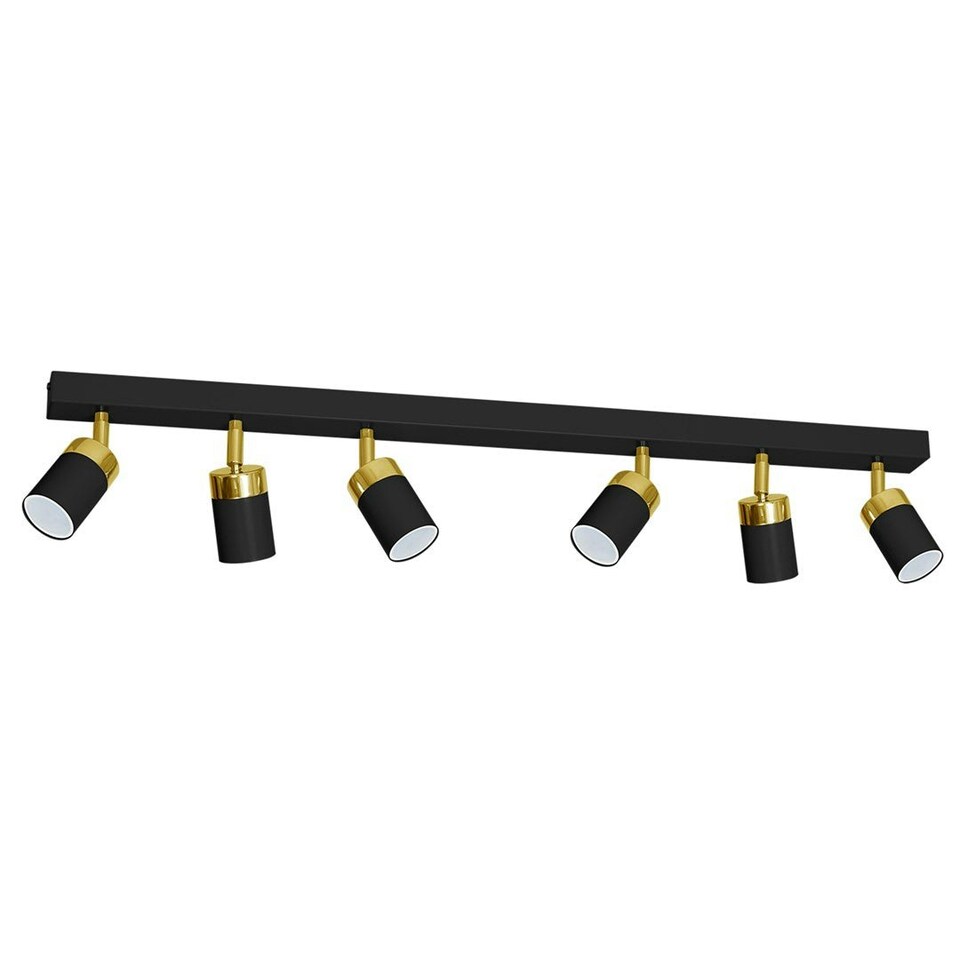 image 1 of Milagro Ceiling Lamp Joker Black/Gold 6XGU10