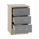 image 7 of Nevada 3 Drawer Bedside Cabinet Grey | 3D Effect Grey