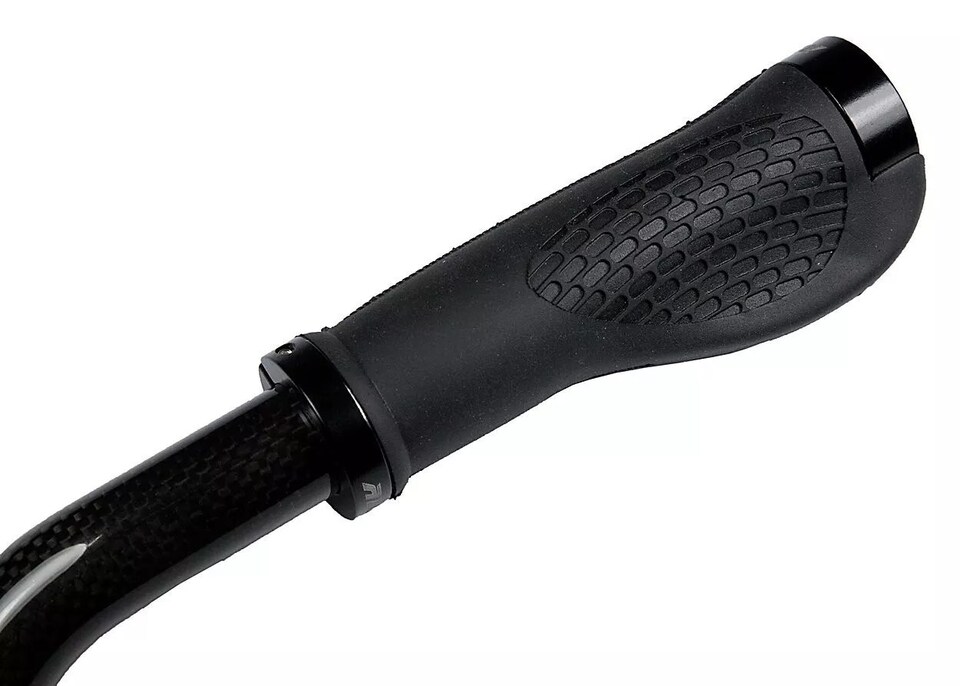 image 1 of AWE AWEGrip Alloy BMX Bike Ergonomic Black Handlebar Locking Grips + End Caps