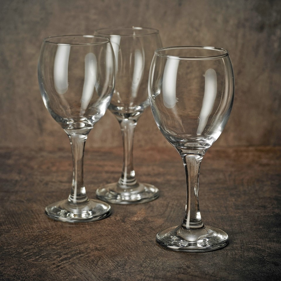 image 1 of Empire Wine Glasses Classic Glassware Red White Wine Water Juice Cups | Clear | 6x 245ml