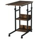 image 1 of HOMCOM C-Shaped Mobile Sofa Bed Side Table Adjust Height 3-Tier Cart w/ Brake