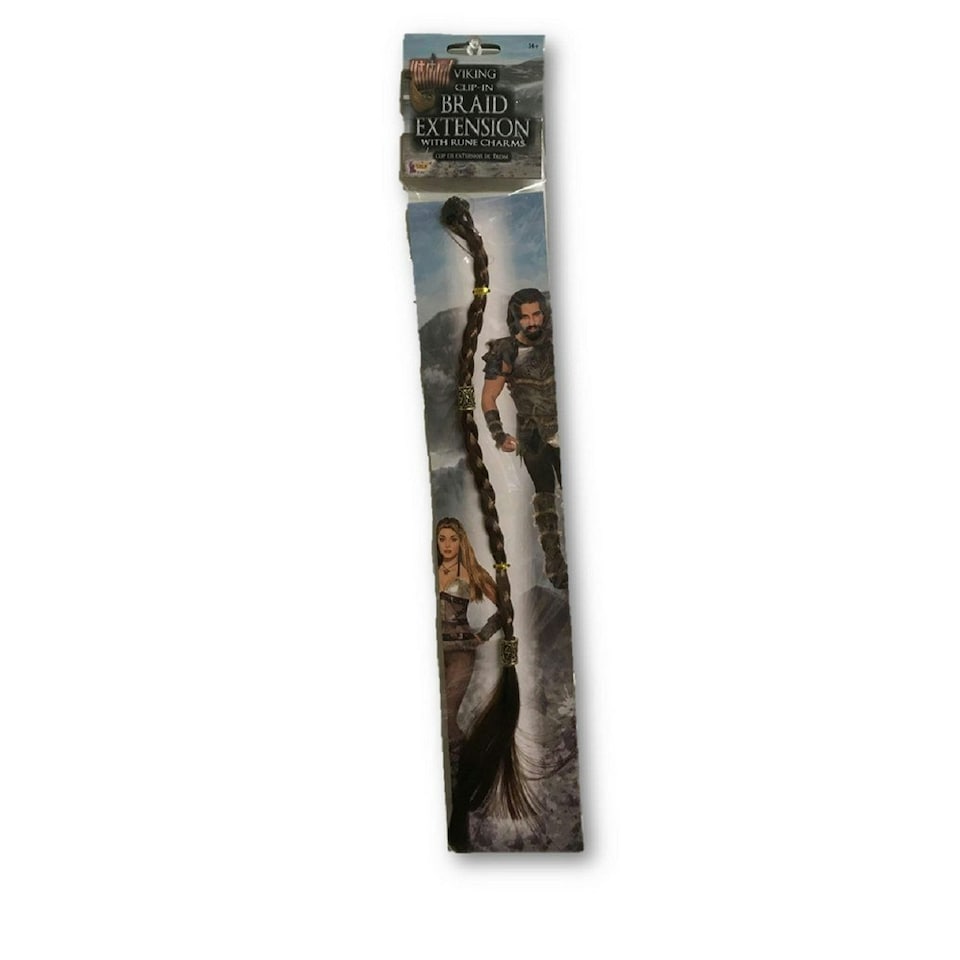image 1 of Bristol Novelty Viking Braid Clip-In Hair Extension - Brown - One Size One Size
