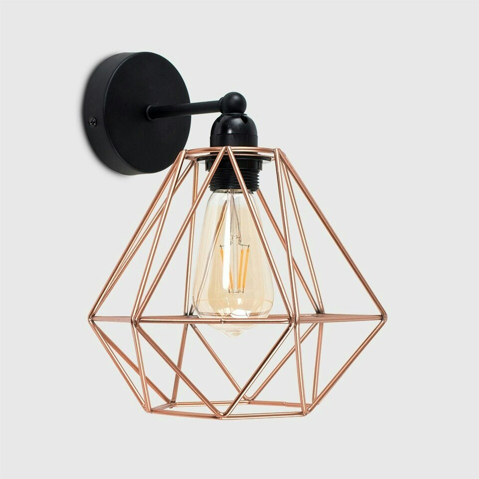 image 1 of ValueLights Cambourne Industrial Black Indoor Wall Light Black Shade