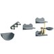 image 6 of PawHut Wall Mounted Cat Tree 4PC Kitten Activity Centre with Sisal, Grey