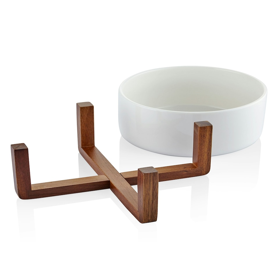 image 1 of Woody Collection Porcelain Footed Serving Bowl