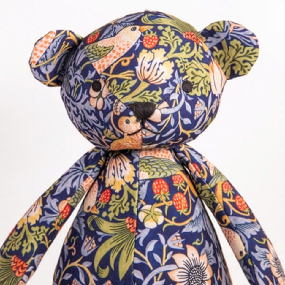 image 1 of Morris & Co Strawberry Thief Bear Dog Toy
