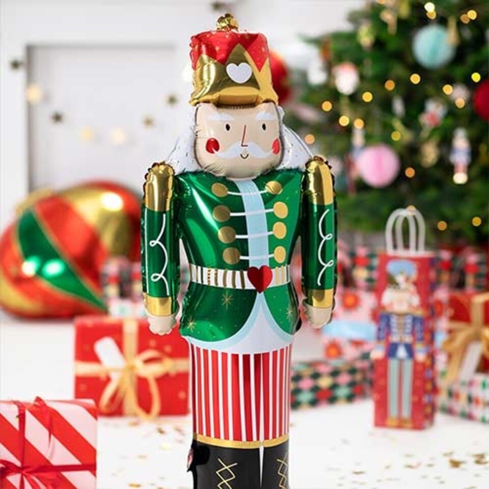 image 1 of Nutcracker Christmas Standing Giant Air Fill Foil Balloon 85cm / 34 in