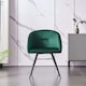 image 2 of Set of 4 Vittorio Velvet Dining Chairs with Black Metal Legs, Quilted Design Modern Accent Chair | Green