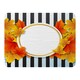 image 1 of Orange& Red Autumn Leaves on Black Stripes (Blanket)