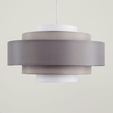 ValueLights Pair Of Modern 3 Tone Grey 5 Tier Cylinder Ceiling Pendant Light Shades