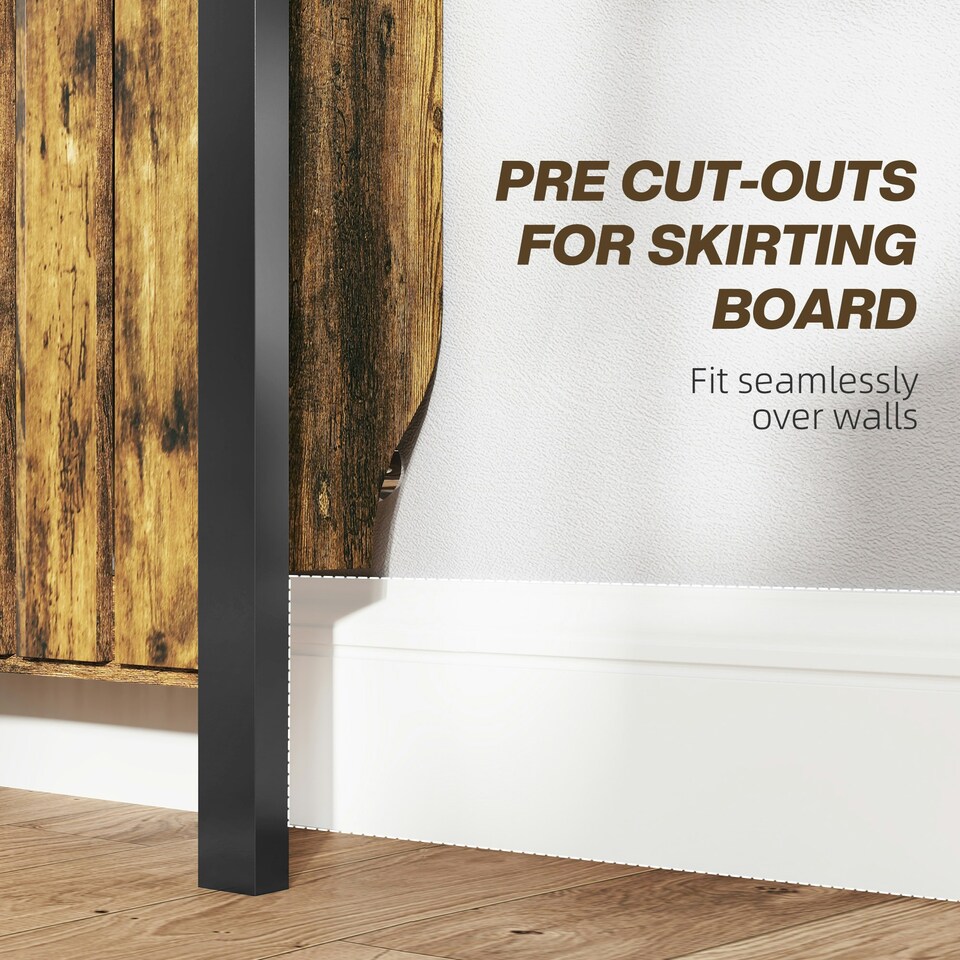 image 1 of HOMCOM Small Radiator Cover with Drawer and Vertical Slats 88.5 x 19 x 93cm