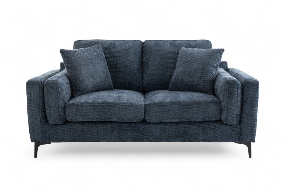 image 1 of Woven Chenille Blue 2 Seater Sofa MARGHERA