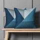 image 5 of OHS 2 x Ralph Geometric Pinsonic Filled Cushions, 45x45cm - Navy Blue
