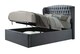 image 1 of 5ft King Size Velvet grey ottoman fabric upholstered buttoned storage gas lift up bed frame. Front lift up underbed storeage bed frame