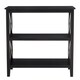 image 1 of Interiors by Premier Three Shelf Black Book Case, Pine Wood Tall Book Shelf, Large Book Case for Home & Office Black
